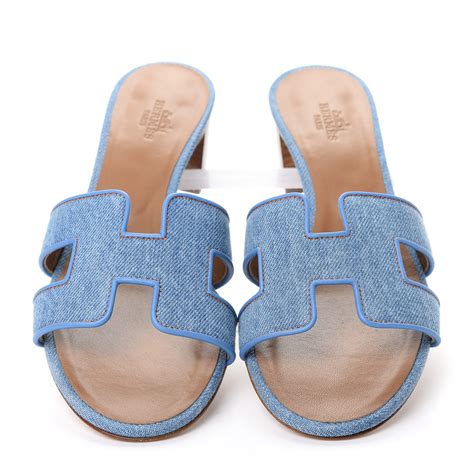 hermes blue sandals|hermes slip on sandals.